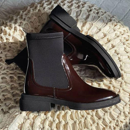 Women's Square Toe Chelsea Boots Thick Heel Platform Boots