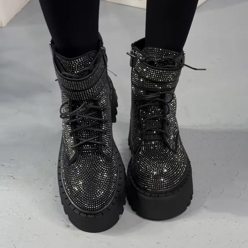 Fashion Full Crystal Stone Martin Boots