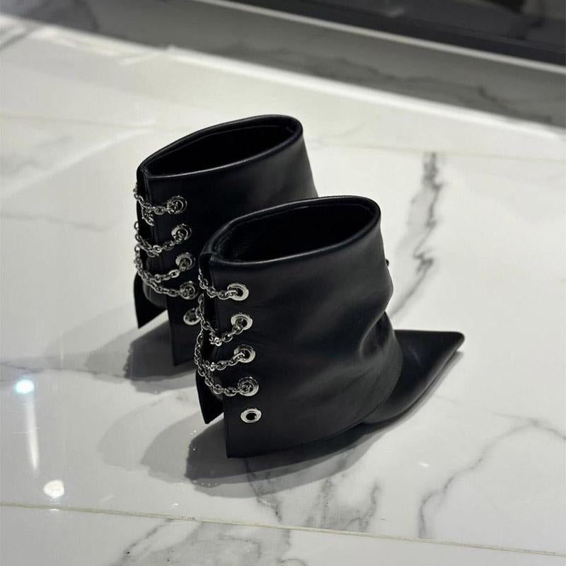 Fashion Chain Patchwork Ankle Boots