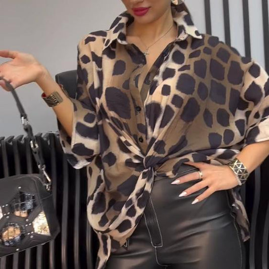 Light luxury leopard print shirt