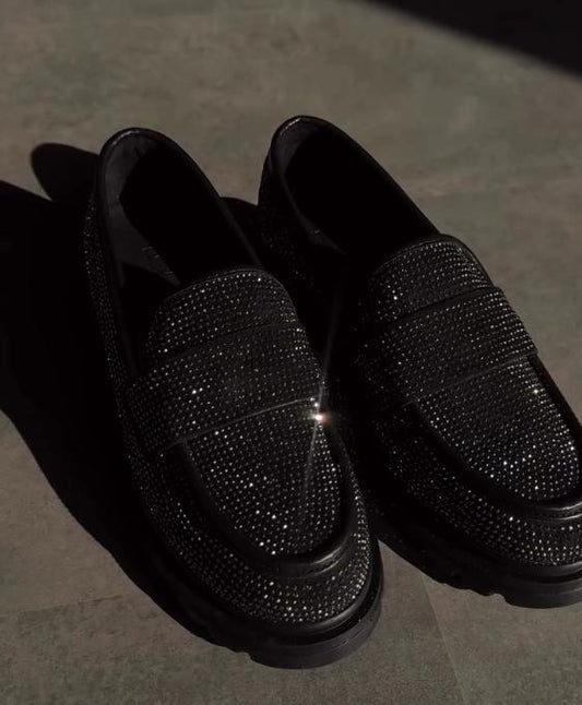 Gypsophila rhinestone loafers