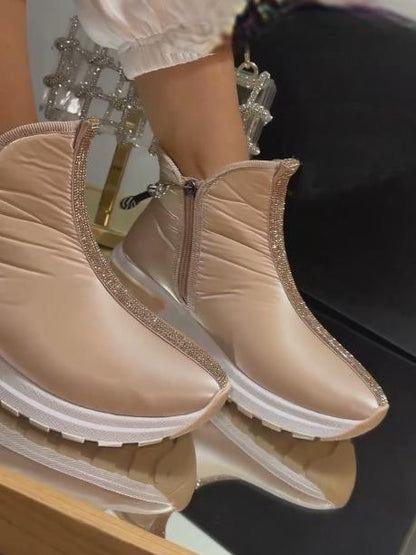 Fashion Zipper high-top bread boots