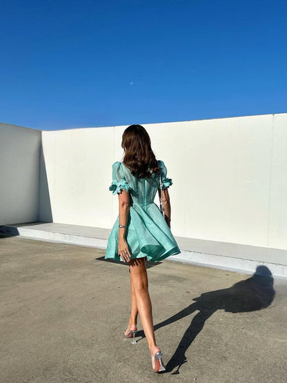 Mint High Tide Flower Mini Dress