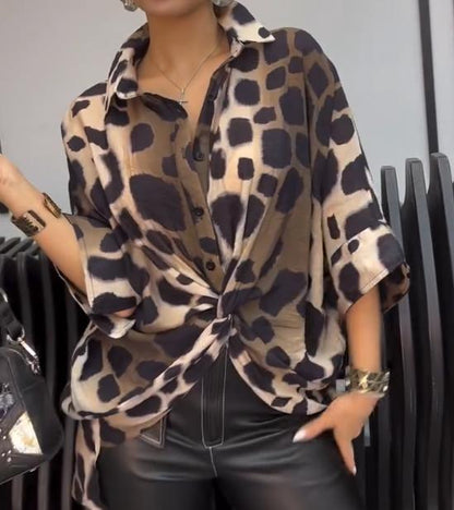 Light luxury leopard print shirt