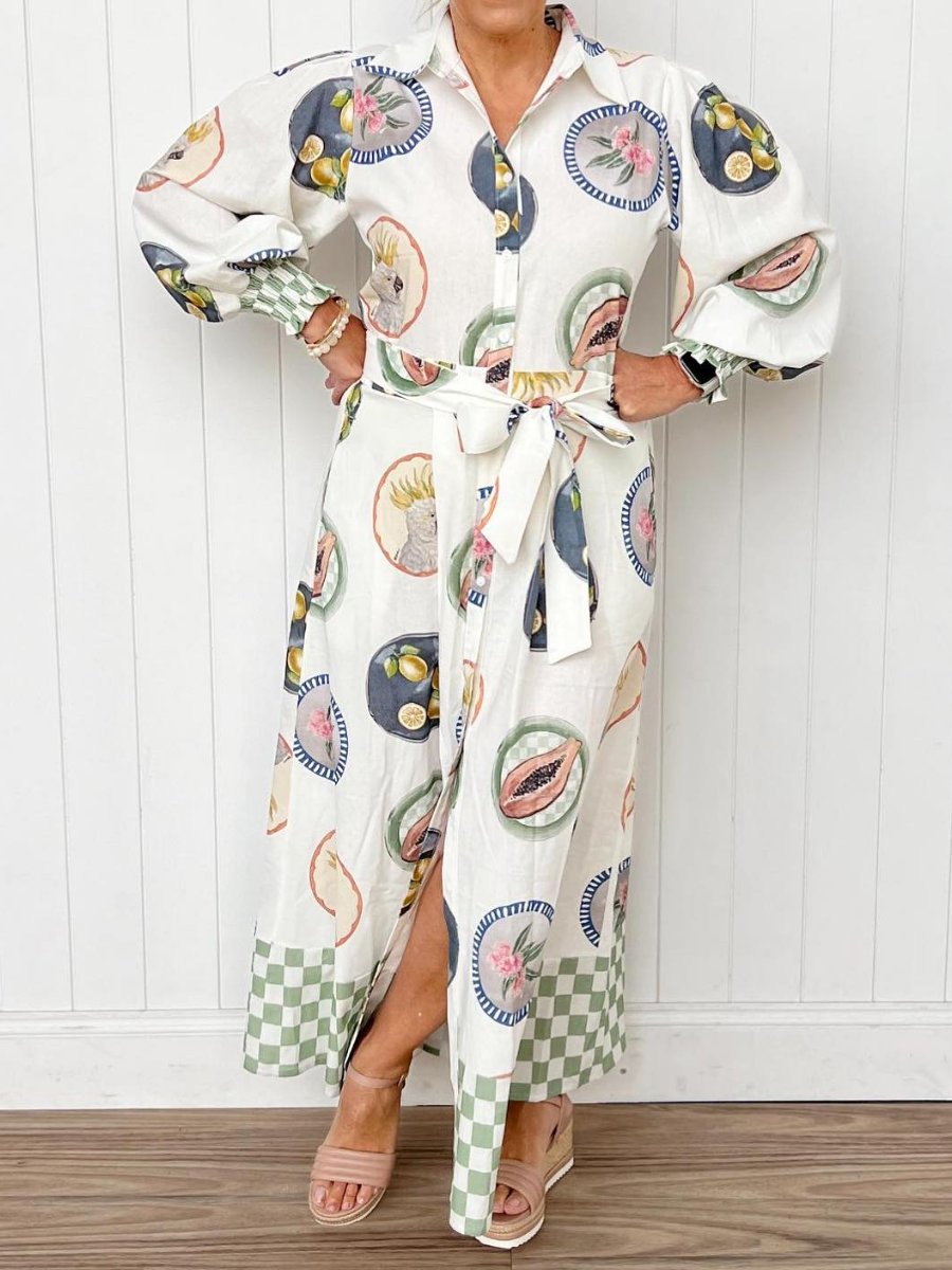 Funny Printed Casual Maxi Dress