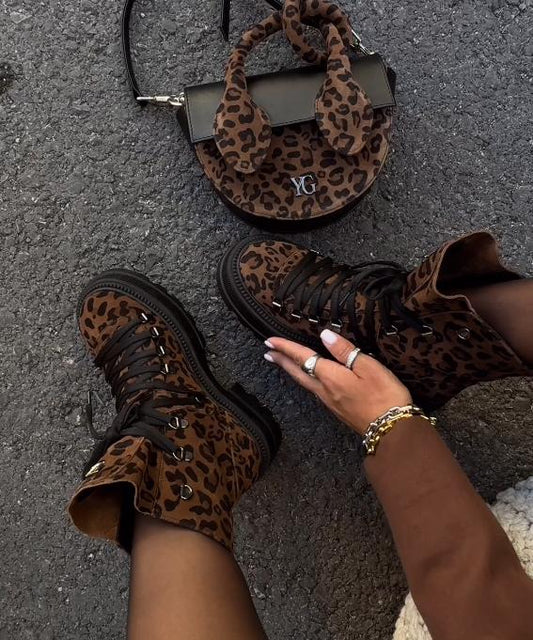 Leopard print Martin boots