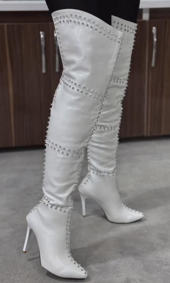 Studded over-the-knee boots