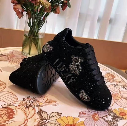 Fashionable diamond-covered platform casual shoes