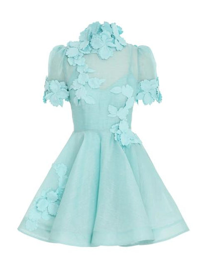 Mint High Tide Flower Mini Dress