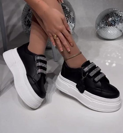 Rhinestone Velcro Casual Shoes