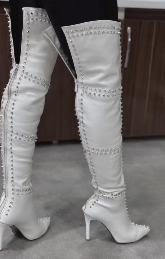 Studded over-the-knee boots