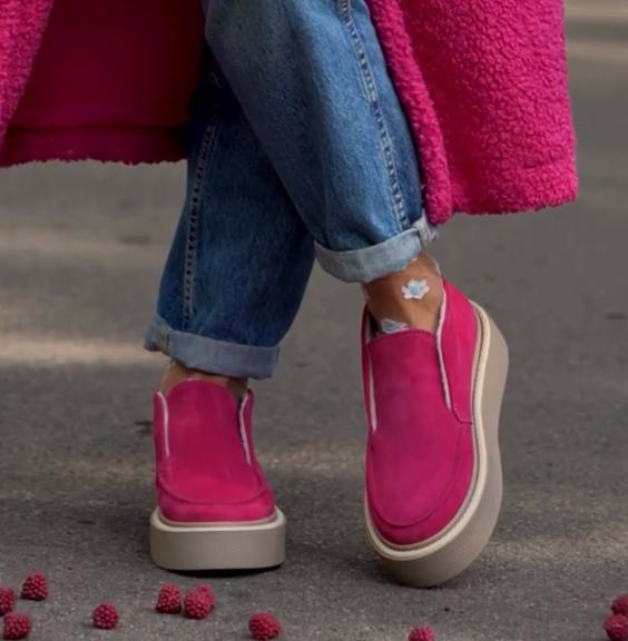 Solid Nubuck Leather Loafers